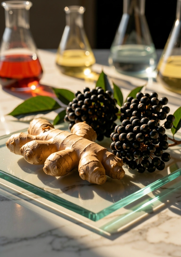 Botanical nutrition components under precise lighting