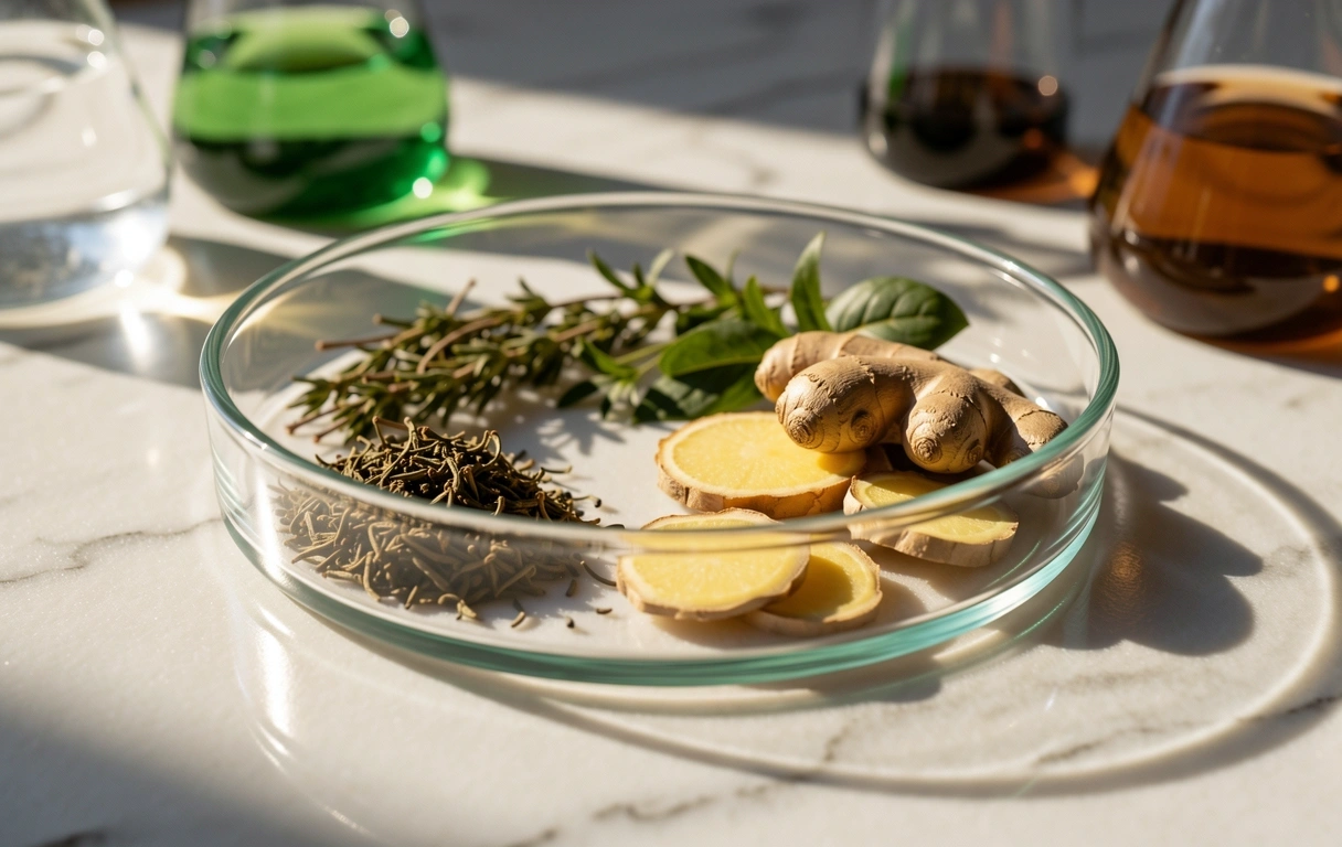 Functional botanical ingredients on a high-precision surface